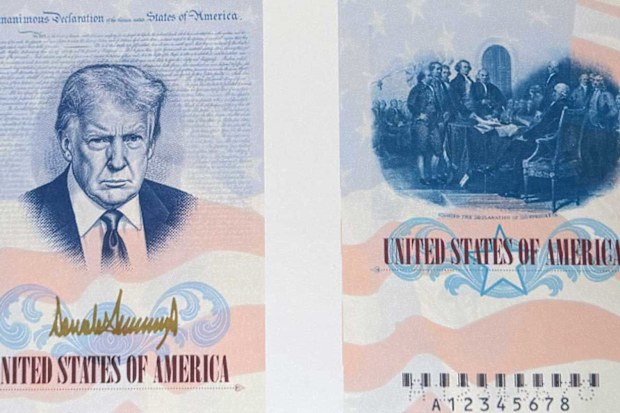 Donald Trump's face as it will appear on US passports.