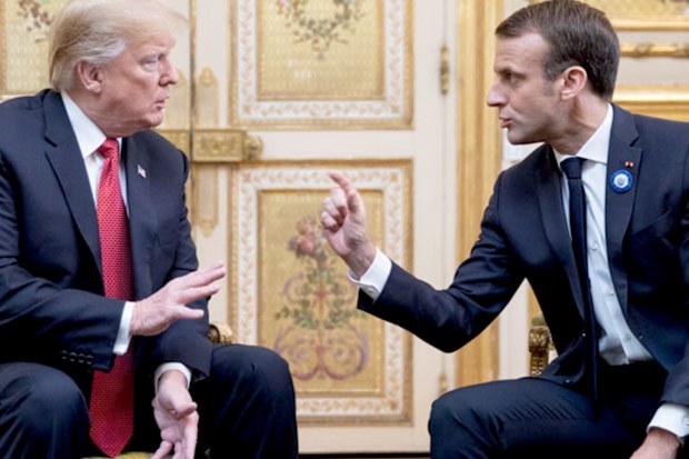 US President Donald Trump and French President Emmanuel Macron meet in France.