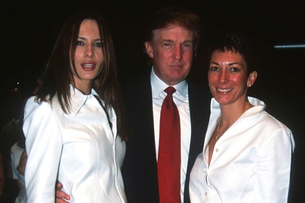 Donald Trump with his now-wife Melania, and friend Ghislaine Maxwell in 2000.