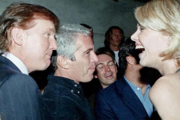 Donald Trump ve Jeffrey Epstein birlikte.