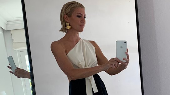 From basics to ballgowns Heidi Middleton wears samples from her label on a typical workday. 