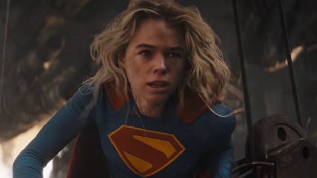 You think you’re having a bad hair day? Millie Alcock as Supergirl in the trailer for Supergirl: Woman of Tomorrow.