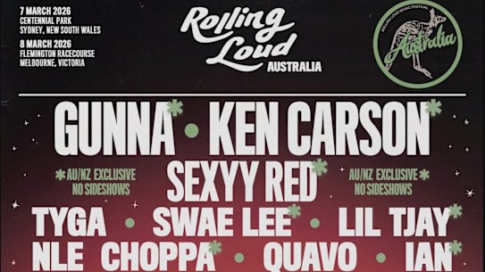 El elenco de Rolling Loud Australia.