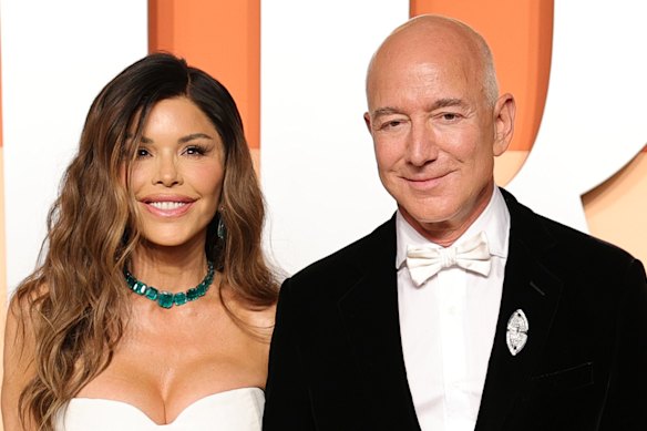 Lauren Sanchez and Jeff Bezos in March this year. 