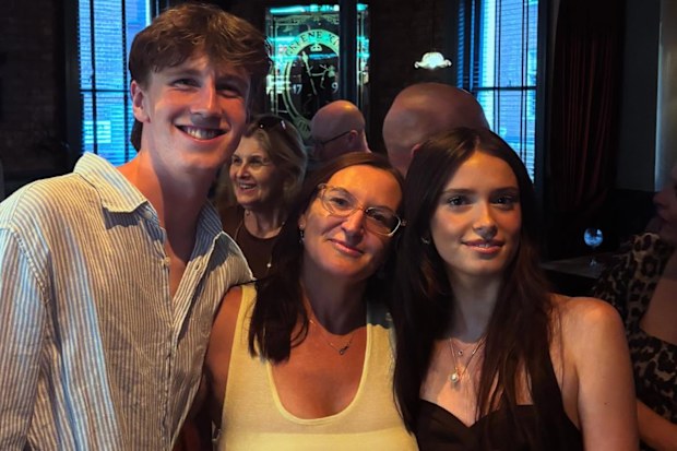 Cassandra Thorburn with son River and daughter Ava, who goes by Willow.
