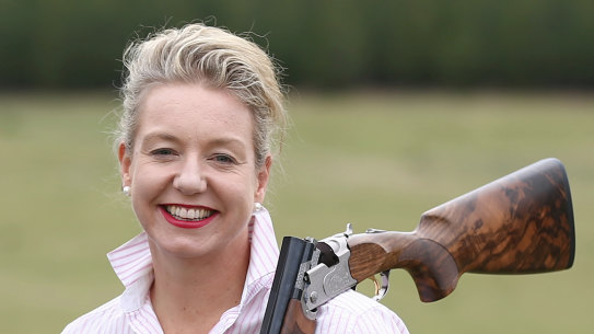 Bridget McKenzie at the Canberra International Clay Target Club in  October 2015. 
