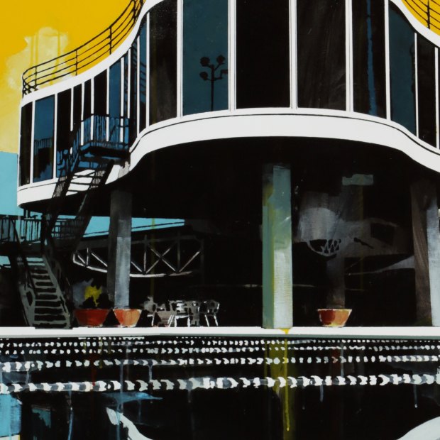 Paul Davies’ 2008 painting of Spring Hill’s Centenary Pool, which opened three years after the 1956 Olympics in Melbourne.