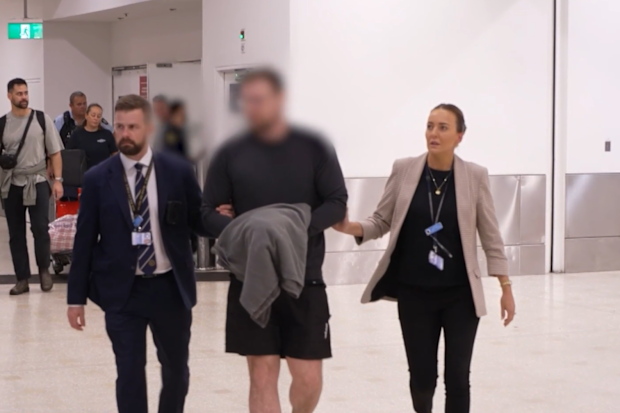 The suspect, 26-year-old Jan Kwazc, touched down at Sydney International Airport .