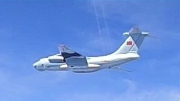 A Chinese People’s Liberation Army Air Force Ilyushin Il-76 aircraft in Malaysian airspace. 
