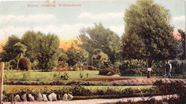 An early 1900s postcard of the Williamstown Botanic Gardens.