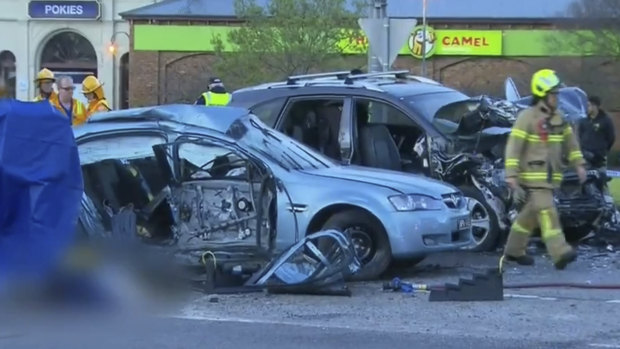 The scene of the crash at Cranbourne.