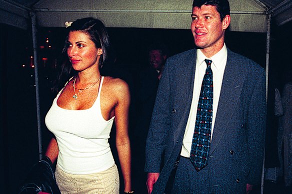 Jodhi Meares and James Packer in 2002. The pair married in 1999.