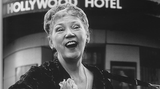 Doris Goddard outside the Hollywood Hotel. 