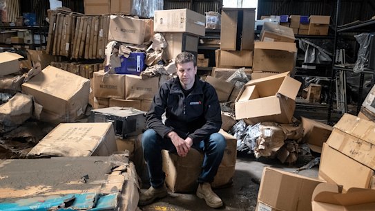 Aftershock PC co-owner Richard Noble surrounded by 