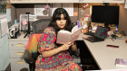 Jolena Podolsky in her cubicle at Simon & Schuster offices in Manhattan.