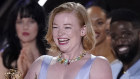 Sarah Snook reacts as “Succession” wins the Emmy for outstanding drama series.