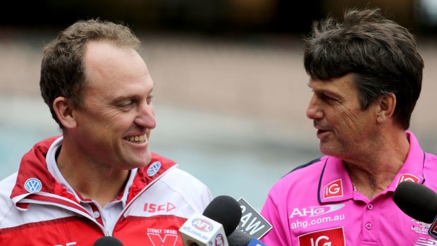 John Longmire this week breaks Paul Roos' record for most games coached for the Swans.