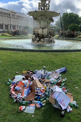 Waste collected at Carlton Gardens last Monday.
