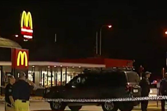 The scene at the Sunnybank McDonald’s.