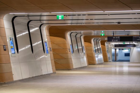 The first half of the underground concourse known as Central Walk opens to commuters at 4am on Sunday.