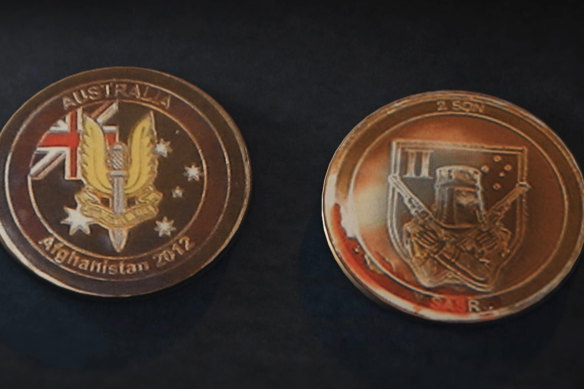 Souvenir Australian SAS coins given to military allies in Afghanistan.