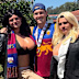 Fans attending a fancy dress party wore costumes as Tess Crosley, Lachie Neale and Jules Neale. 