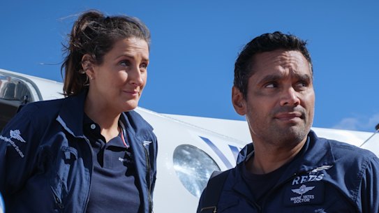 Ash Ricardo and Rob Collins in a scene from RFDS.