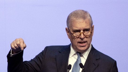 Britain's Prince Andrew delivers a speech in Thailand last year. The US wants to speak to him about what he knew of Jeffrey Epstein's habits.