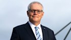 Former prime minister Scott Morrison outside Parliament House in his final week in office.