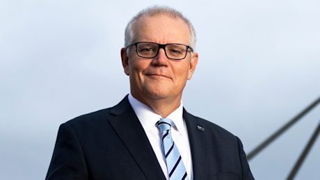 Former prime minister Scott Morrison outside Parliament House in his final week in office.
