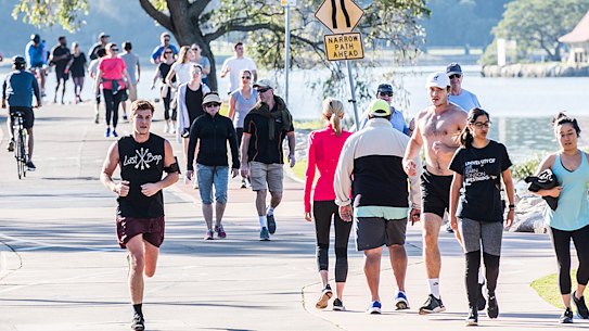 The Bay Run in Sydney's inner west has become crowded during the COVID-19 crisis.