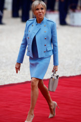 Brigitte donned Louis Vuitton to her husband’s inauguration in 2017.