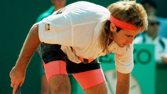 Vintage Andre Agassi at the 1995 French Open.
