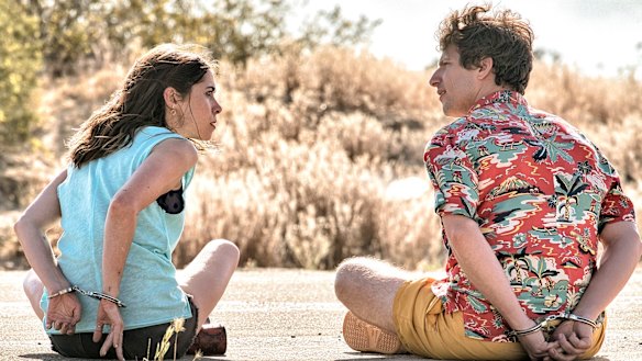 Cristin Milioti and Andy Samberg in the weddings-from-hell comedy Palm Springs