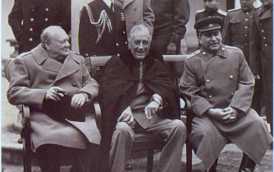 Sewing the seeds of the cold war: Winston Churchill, Franklin D. Roosevelt and Joseph Stalin at the Yalta conference in 1945.