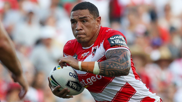 Top form: Dragons forward Tyson Frizell is a lock for a Blues jumper, as long as he stays fit.