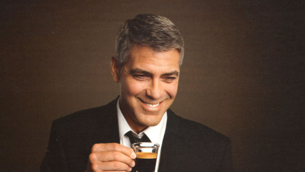 George Clooney advertises Nespresso. 