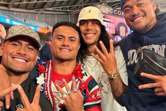 Stephen Crichton, Spencer Leniu, Jarome Luai and Brian To’o have won 15 NRL titles between them.