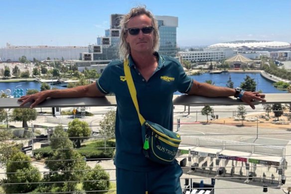 Australian swimming coach Dean Boxall at SoFi Stadium.