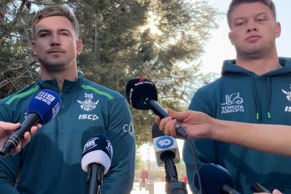 Hudson Young and Morgan Smithies explain their actions in Las Vegas.