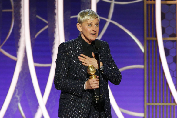 Ellen DeGeneres accepts the Carol Burnett TV Achievement Award.