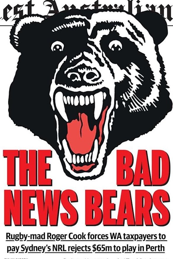 The West Australian front page.