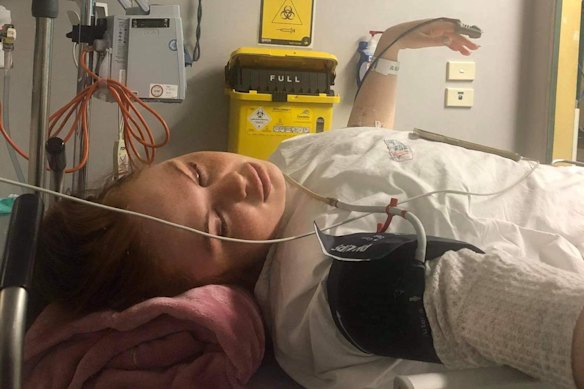 Ella Callis, who was hospitalised after surgery.