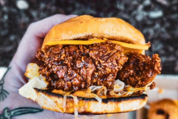 The ‘hot honey chook’ at Eddie’s in Urunga.