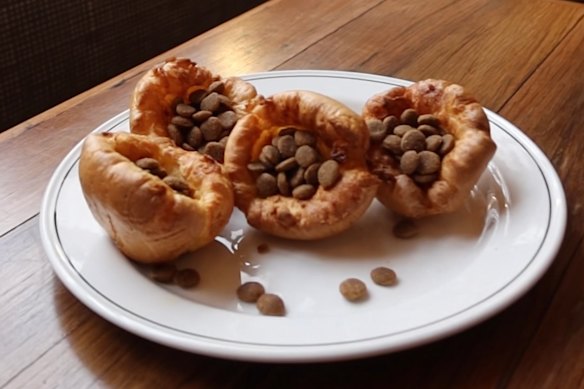 The dog-friendly Yorkshire pudding, otherwise known as the “pawkie”, at Forrester’s in Surry Hills.