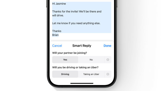 Smart Reply will boil a message you receive down to a series of questions, and generate a response.