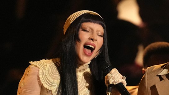 Lady Gaga performing at the Grammy Awards in February.