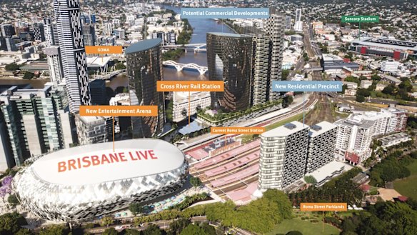 The proposed Brisbane Live development.