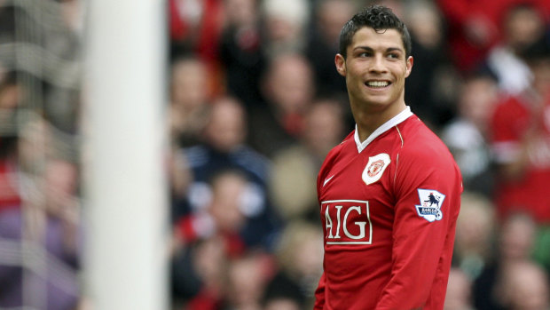 Cristiano Ronaldo during his first stint at United.