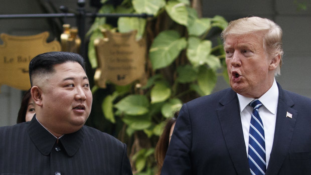 Kim Jong-un and Donald Trump take a walk before their Hanoi Summit ended abruptly in February.